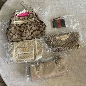Coach Tan and Brown Shoulder Bag with Elegant Design Bundle